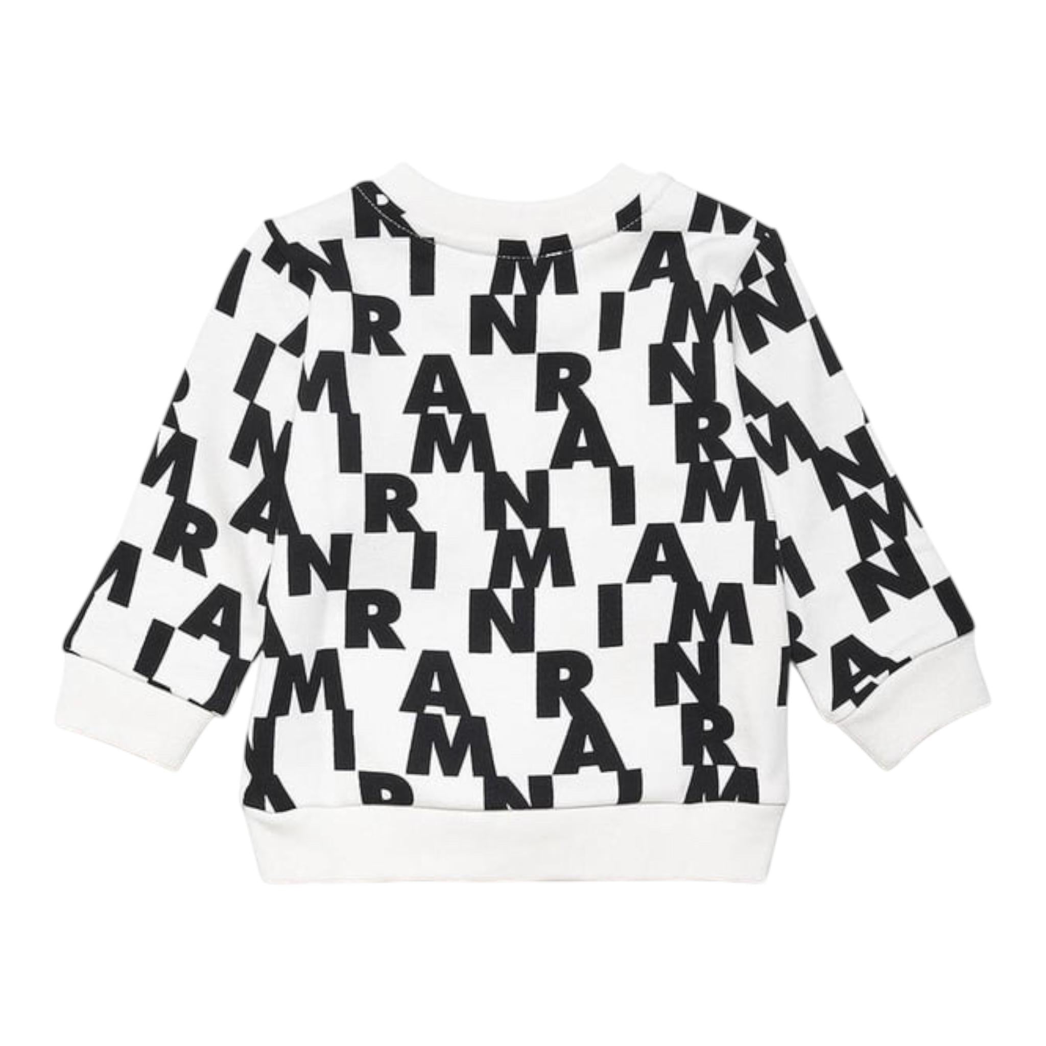 MARNI felpa tinta unita girocollo con stampa Bianco/nero per Neonato M00880 BIANCO/NERO MARNI 