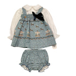 VALENTINA BEBES abito-camicia bicolore Azzurro per Neonata MAR82X AZZURRO VALENTINA BEBES 