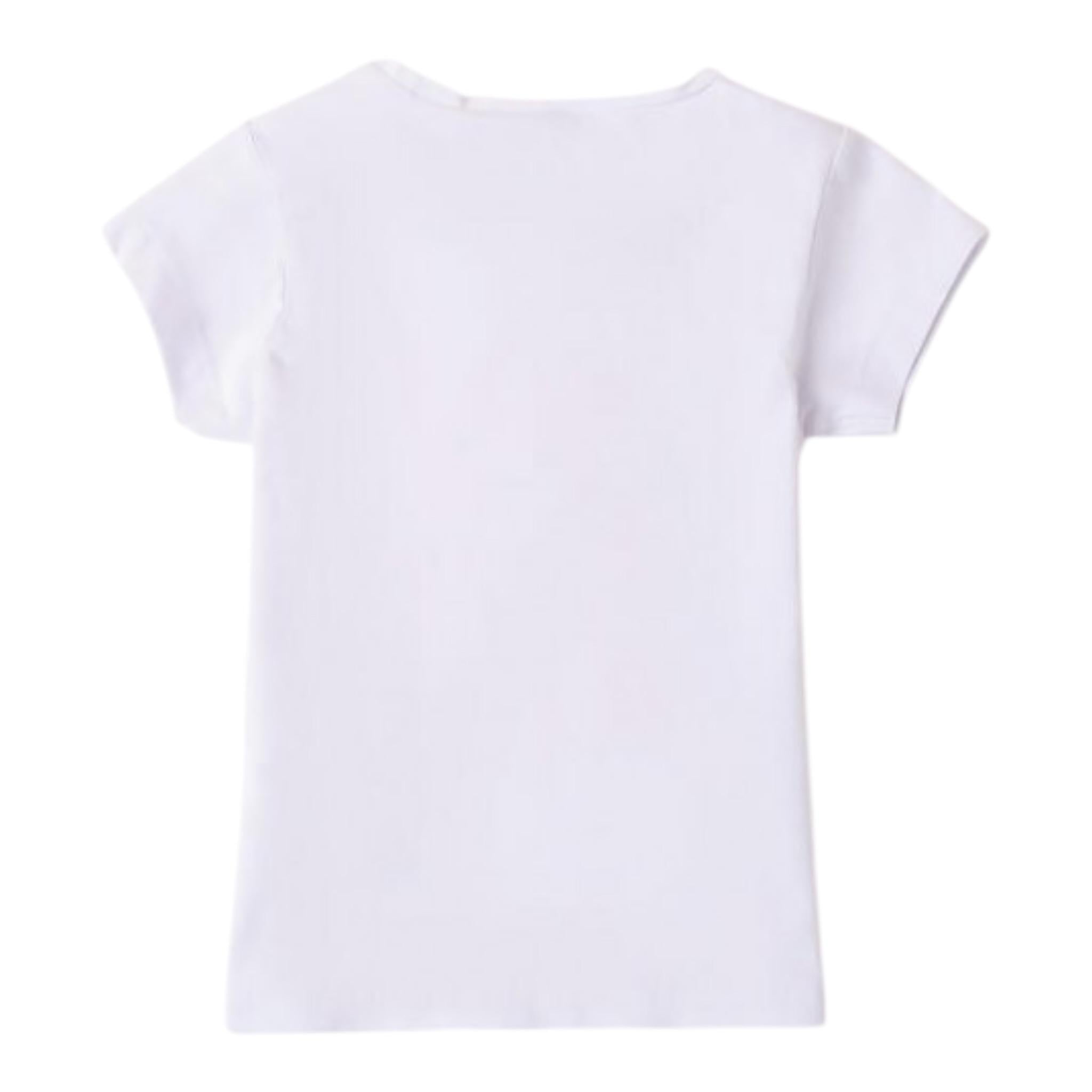 Sarabanda T-Shirt Girocollo tinta unita con Stampa Bianco per Bambina 0B208XJ BIANCO SARABANDA 