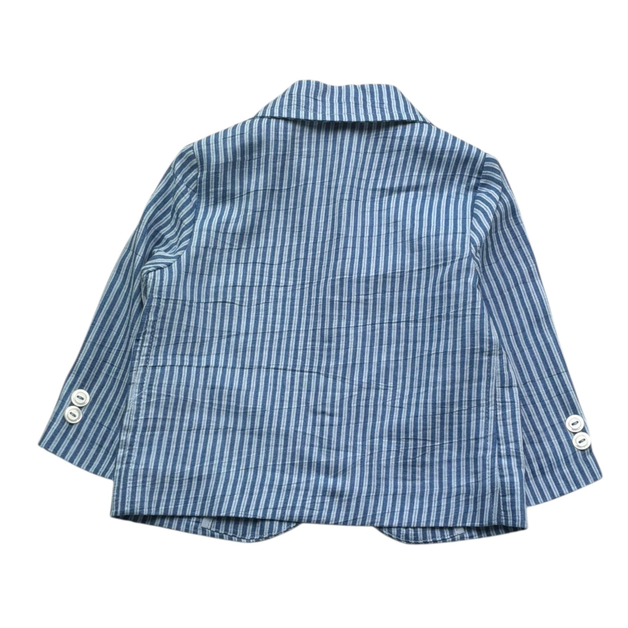 Le Bebe' Giacca Tinta Unita con Fantasia A Righe per Neonato LBB5356 BLU LE BEBE' 