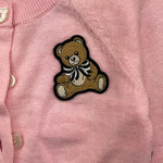 MOSCHINO cardigan tinta unita con logo Rosa per Neonata MDW015 ROSA MOSCHINO 