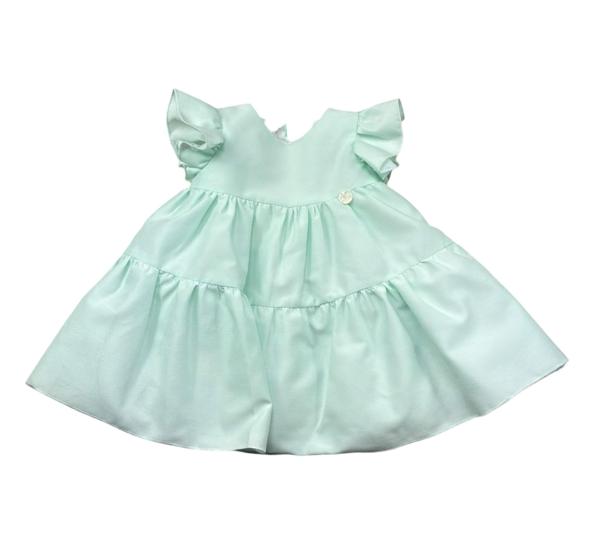 Le Bebe Abito Mezza Manica Tinta Unita per Neonata LBG6435 VERDE ACQUA LE BEBE 