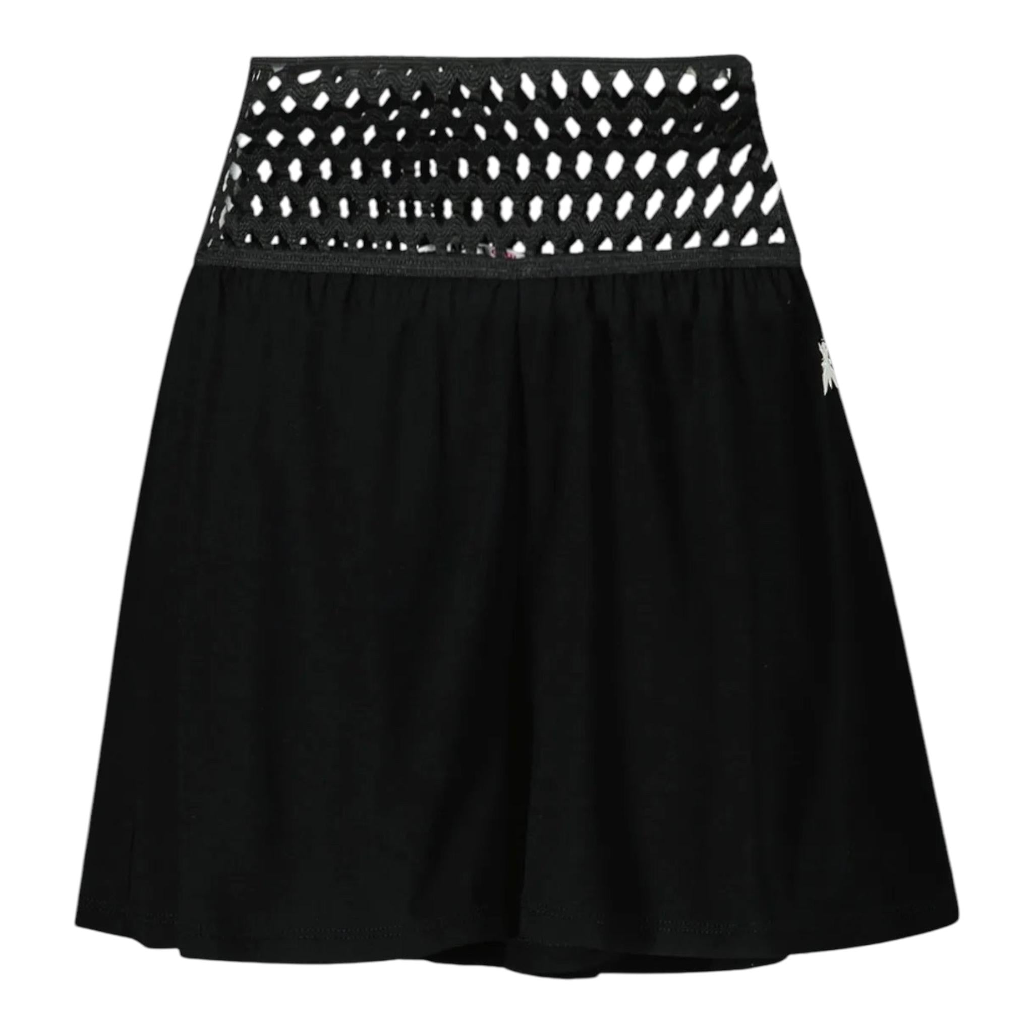 PATRIZIA PEPE short tinta unita con elastico in vita e trafori Nero per Bambina 7P0332 NERO PATRIZIA PEPE 