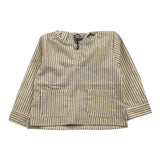 Aventiquattrore Beige Striped Long Sleeve Hooded Shirt for Baby