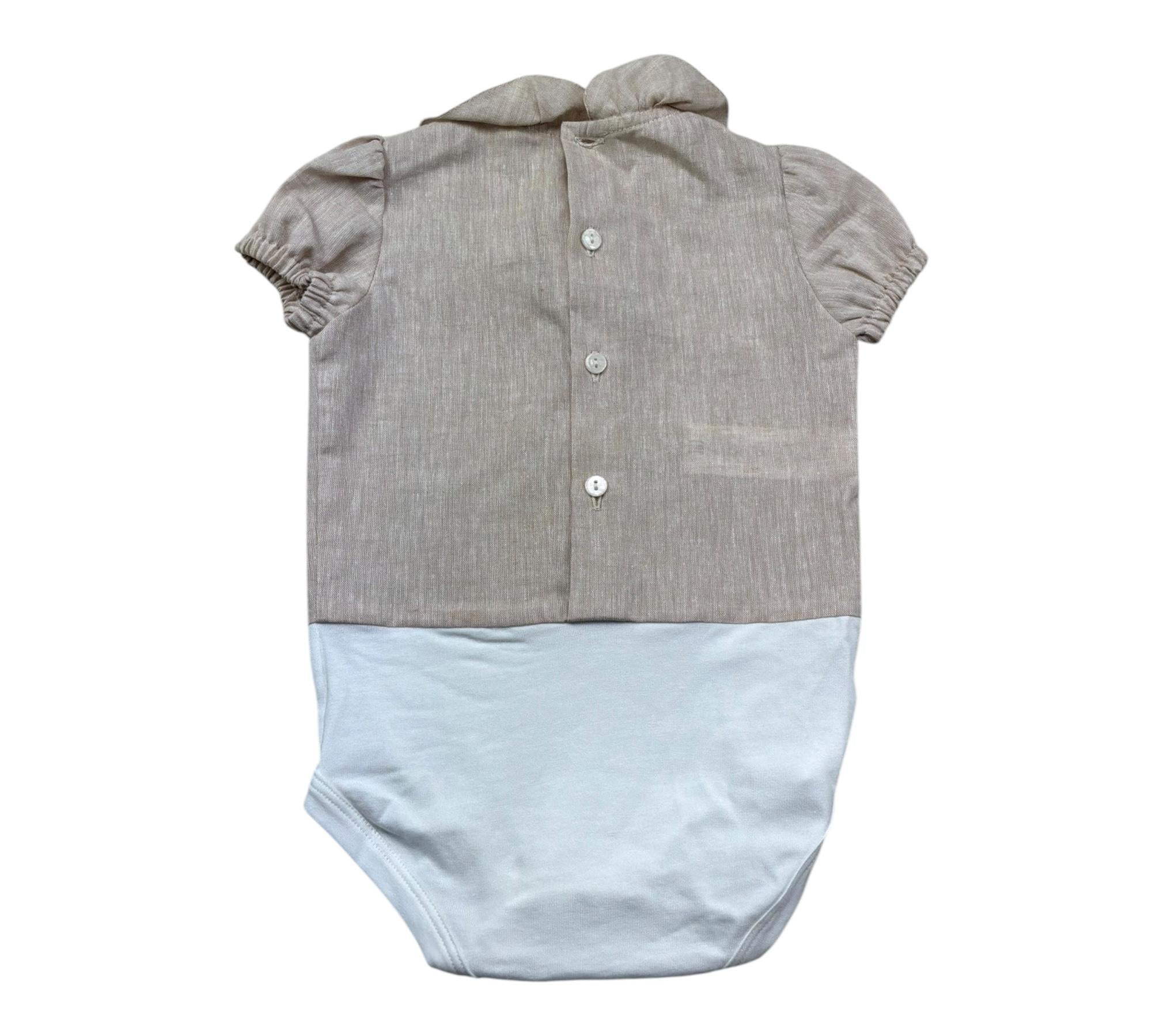 Le Bebe Body Camicia Mezza Manica Tinta Unita per Neonata LBG6382 BEIGE LE BEBE 
