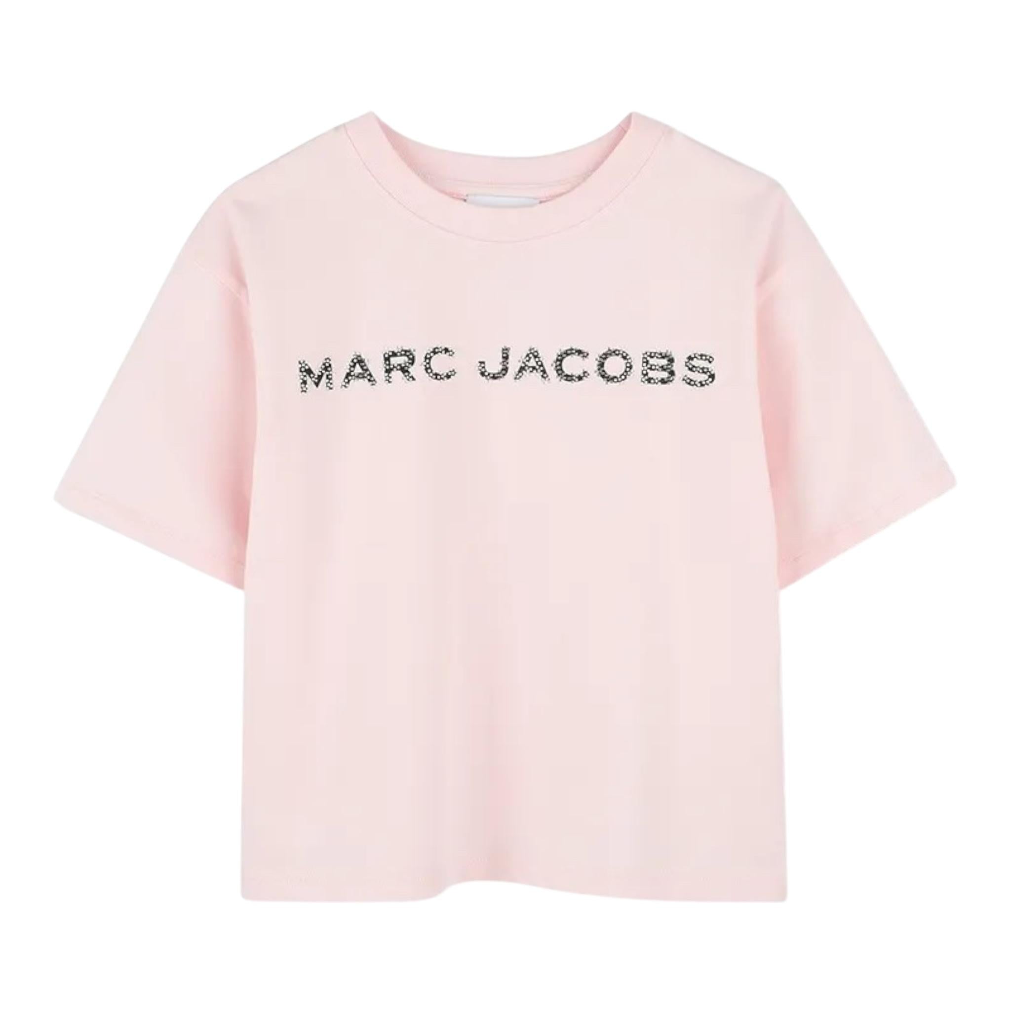 Marc Jacobs T-Shirt Girocollo Tinta Unita con Stampa per Bambina W60463J ROSA MARC JACOBS 