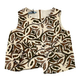 Mimisol Sampa Cream Patterned Sleeveless Top For Girls