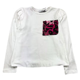 NAIDA shirt girocollo tinta unita con taschino in contrasto Bianco per Bambina NTS185 BIANCO NAIDA 