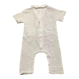Teddy E Minou Onesie Half Sleeve Solid Color White For Newborn