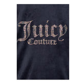Juicy Couture Girls' Black Zip Up Hoodie Solid Suede Sweatshirt