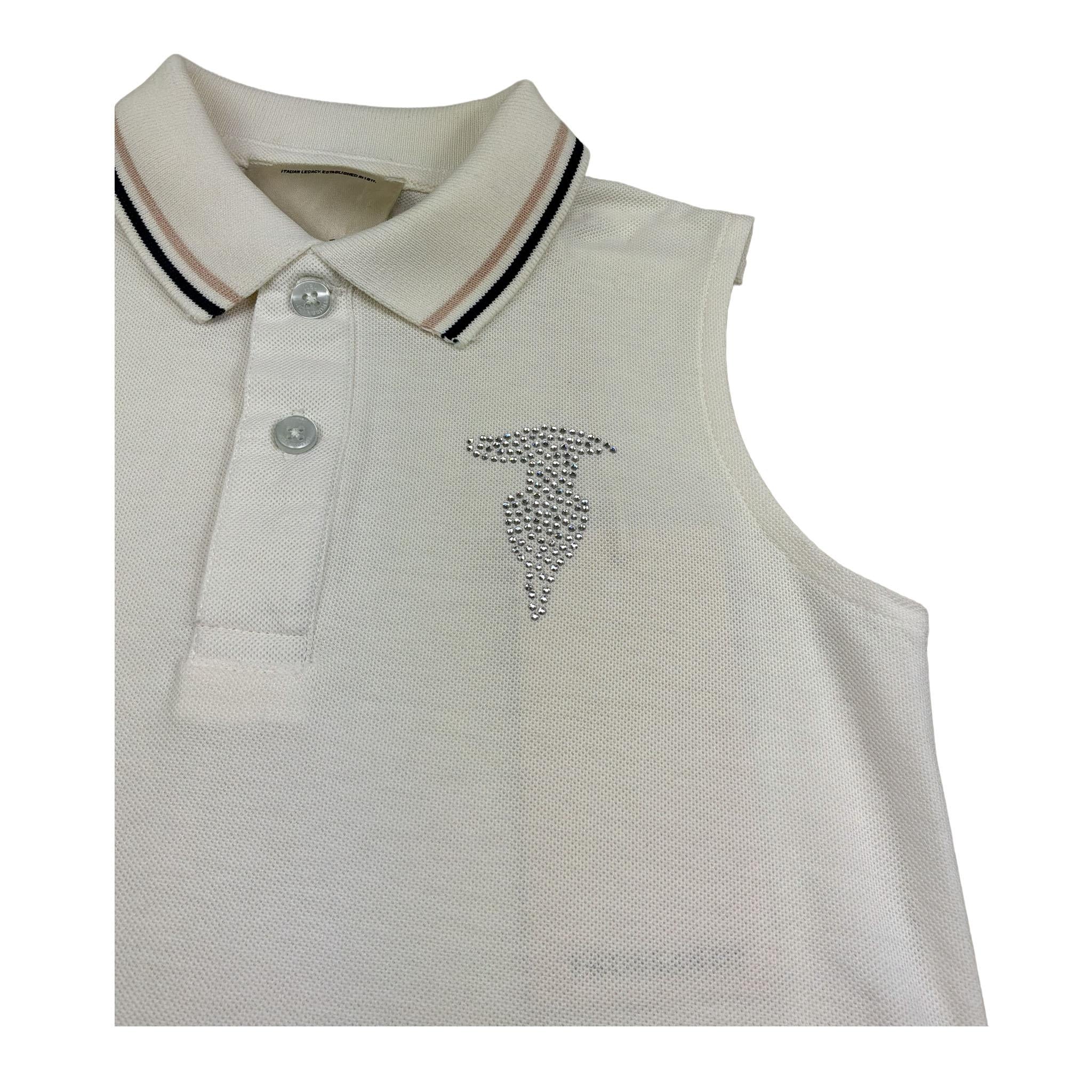 Trussardi Abito Giromanica Tinta Unita per Bambina TGP26063VE BIANCO TRUSSARDI 