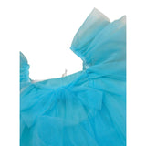 Miss Grant Top Tinta Unita con Tulle per Neonata MG1270 AZZURRO MISS GRANT 