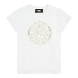 KARL LAGERFELD t-shirt girocollo tinta unita con brillantini Bianco per Bambina Z30109N25 BIANCO KARL LAGERFELD 