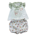 Le Bebe Completo 2 Pezzi T-Shirt-Culotte per Neonata LBG6231 BIANCO LE BEBE 