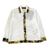 Versace Long Sleeve Shirt With Contrast Trim White For Boys
