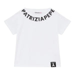 Patrizia Pepe T-Shirt Girocollo Tinta Unita con Logo per Bambina 7M0904 BIANCO PATRIZIA PEPE 