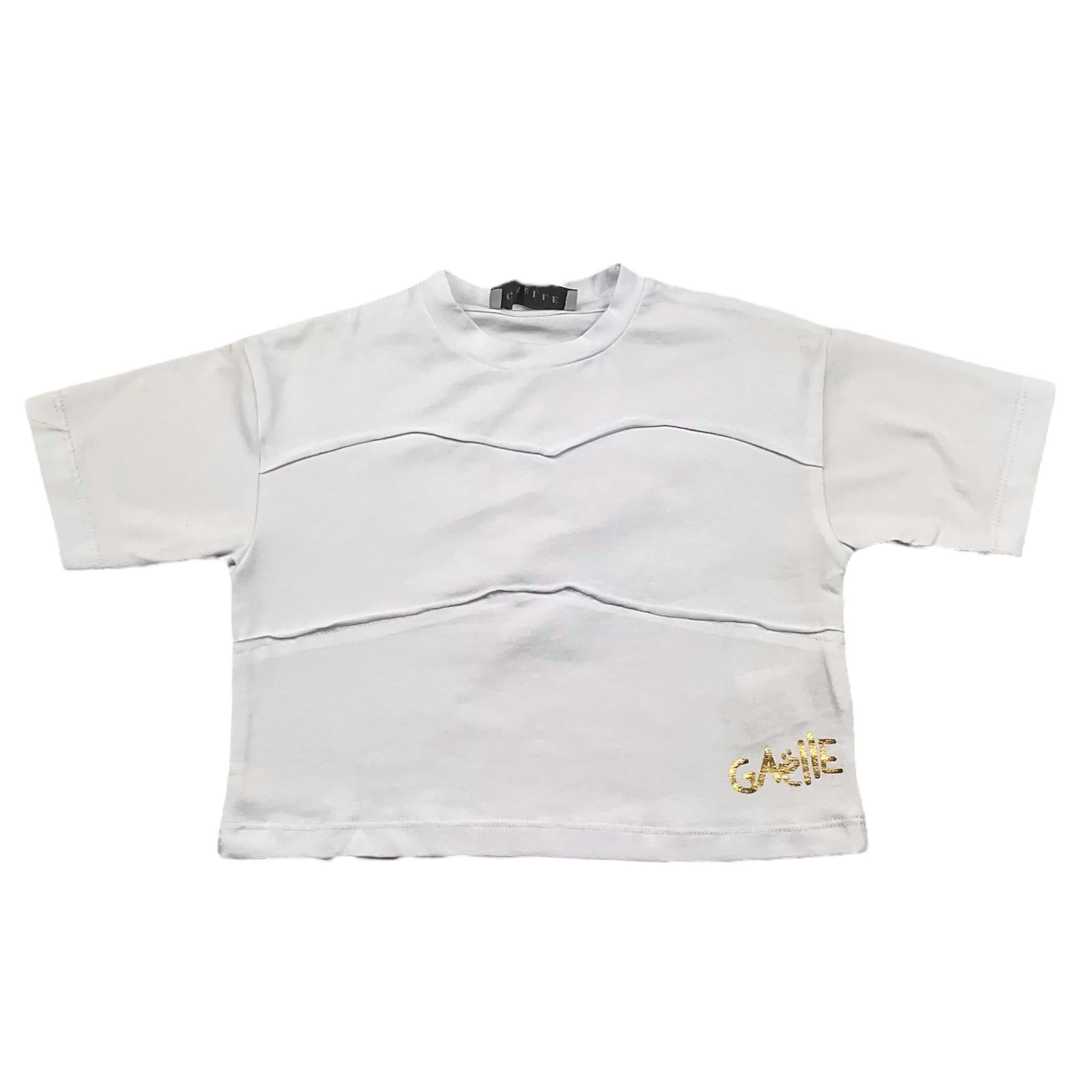 Gaelle T-Shirt Girocollo Tinta Unita con Logo per Bambina 2746MY00407 BIANCO GAELLE 