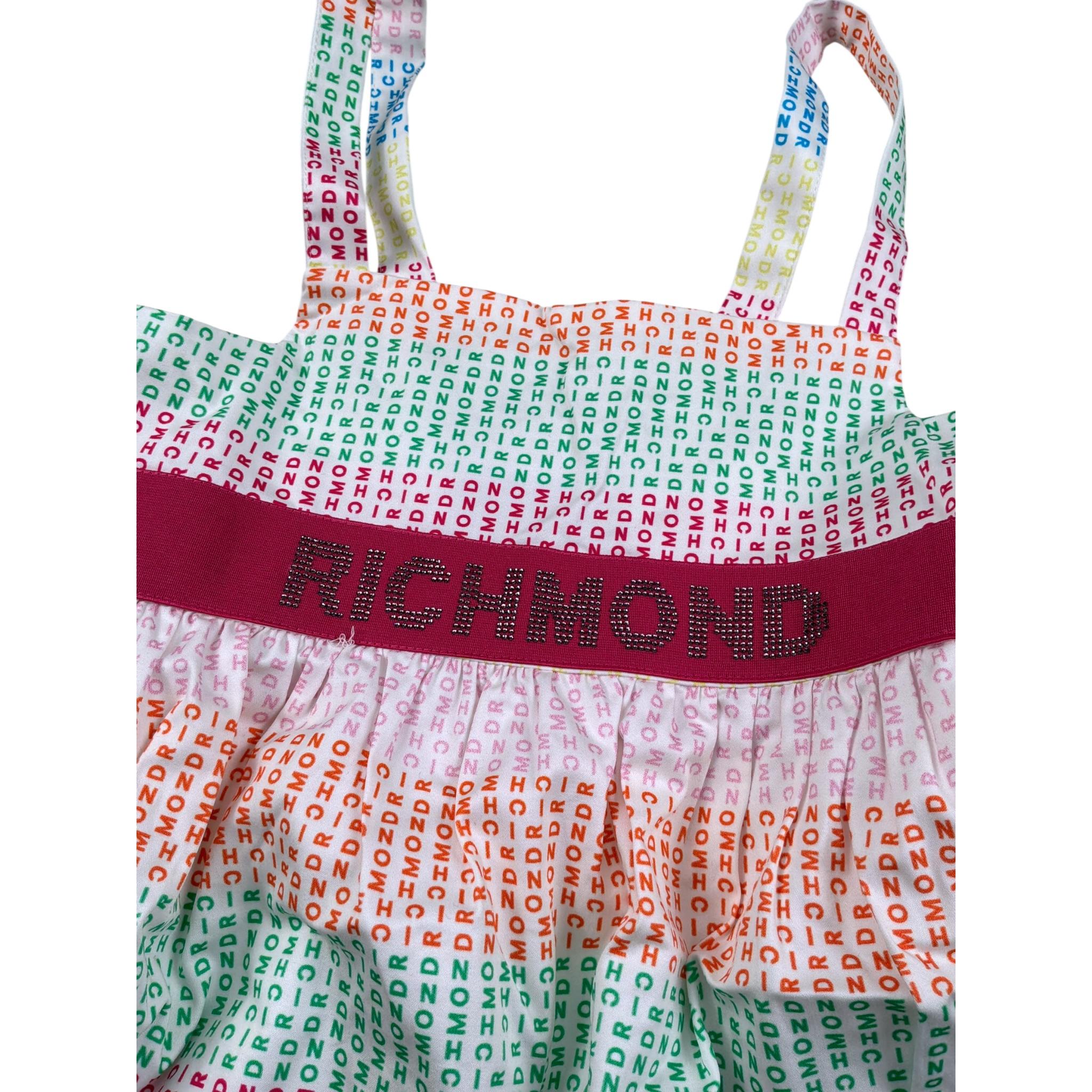 John Richmond Top Giromanica Stampe Logo Bianco per Bambina RGP25041TO BIANCO JOHN RICHMOND 
