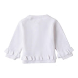Minibanda Cardigan Tinta Unita con Bottoni Fiori per Neonata 3B762 BIANCO MINIBANDA 