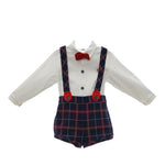 MARTA Y PAULA completo bicolore 3pz papillons-camicia-salopettes Bianco per Bambino 1854 BIANCO MARTA Y PAULA 