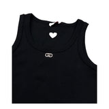 Liu Jo Canotta Tinta Unita con Traforo A Forma di Cuore per Bambina GA5199 NERO LIU JO 