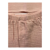 Teddy E Minou Complete T-Shirt-Bermuda Solid Color Pink For Baby Girl