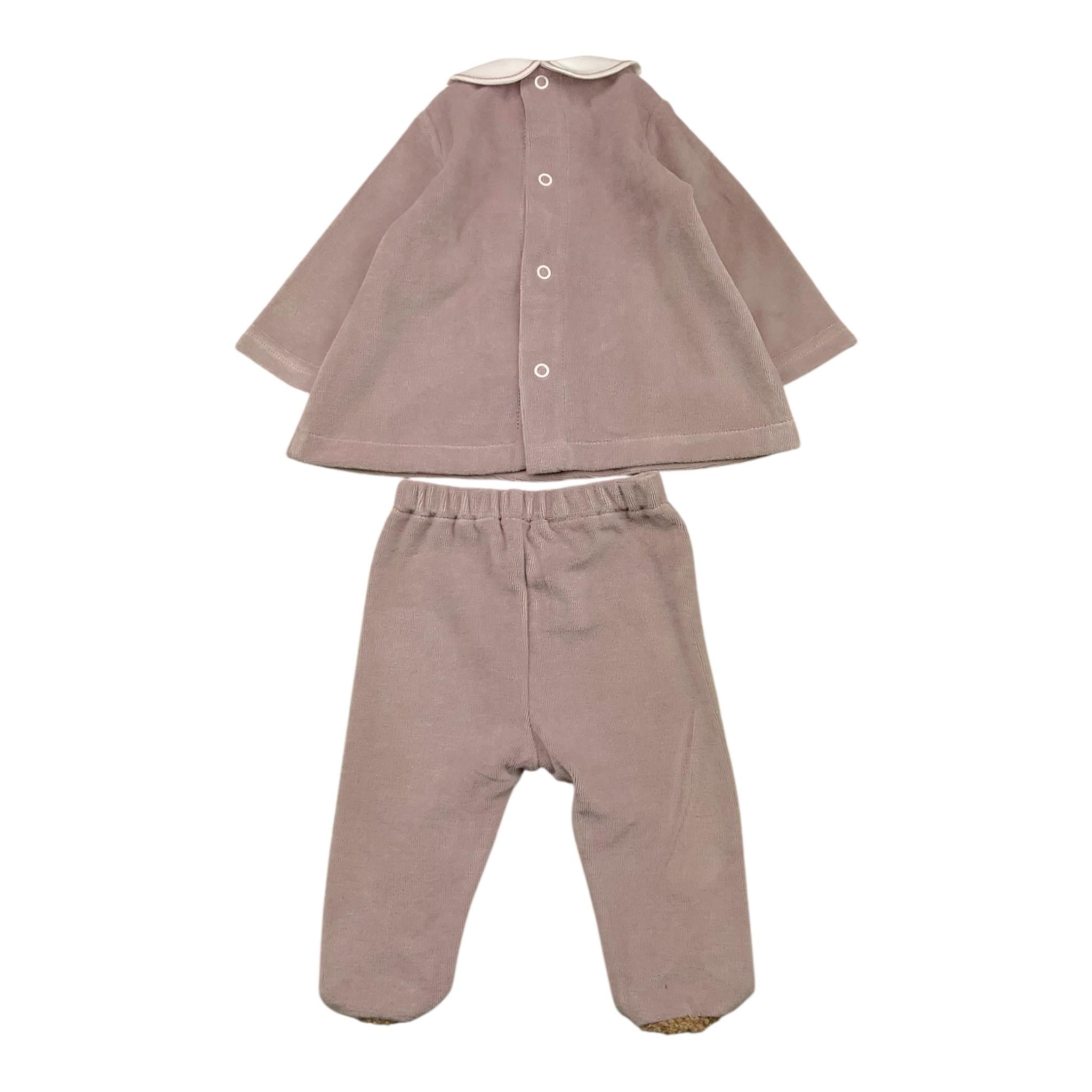 MARLU' completo 2pz maglia-ghettina tinta unita Rosa per Neonata IB6151 ROSA MARLU' 