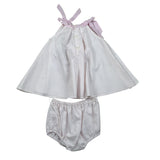 La Stupenderia Set Abito-Coulotte Bicolore con Pois per Neonata TBCT78 ROSA LA STUPENDERIA 