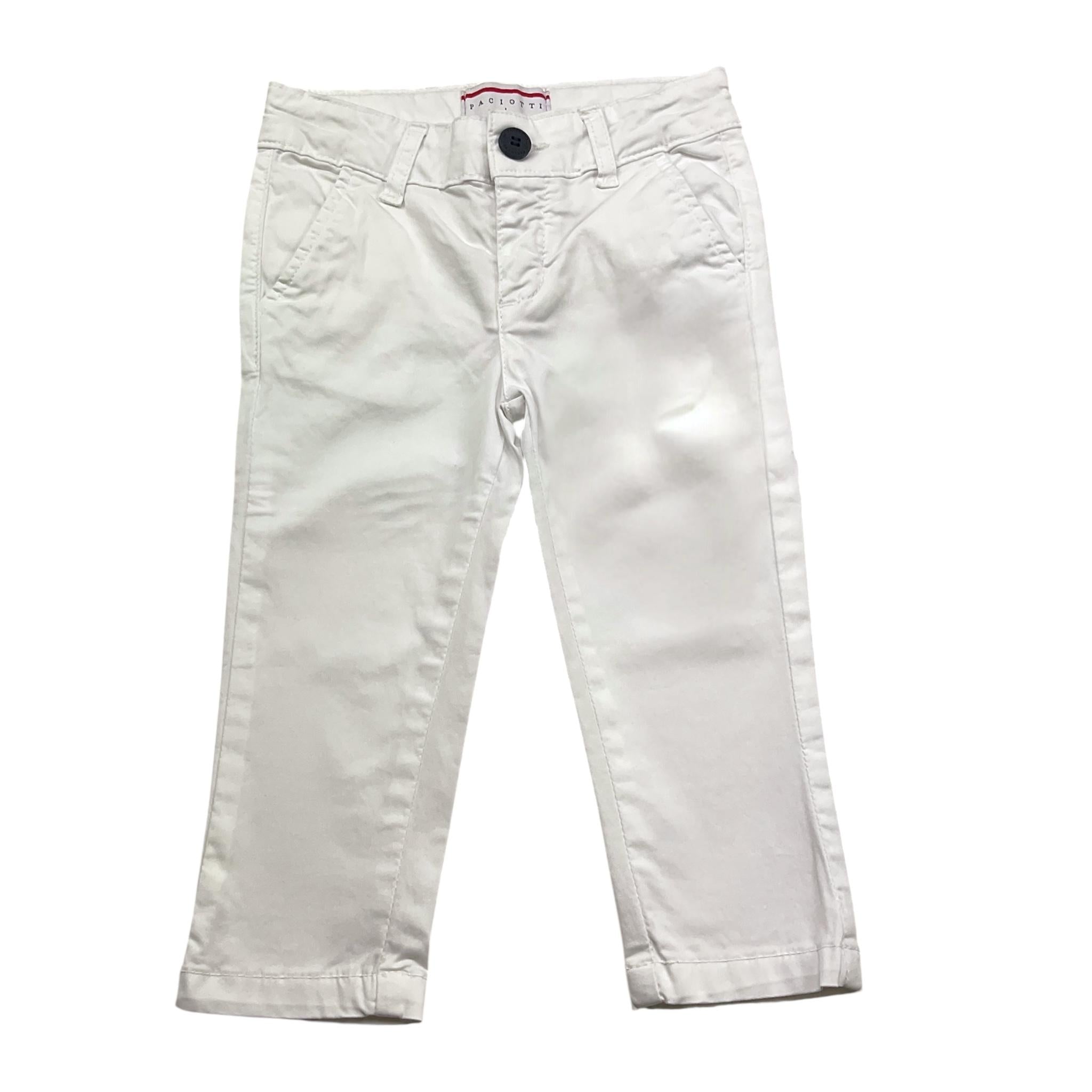 Cesare Paciotti Pantalone Tinta Unita con Girovita Regolabile per Neonato PTP4161B BIANCO CESARE PACIOTTI 