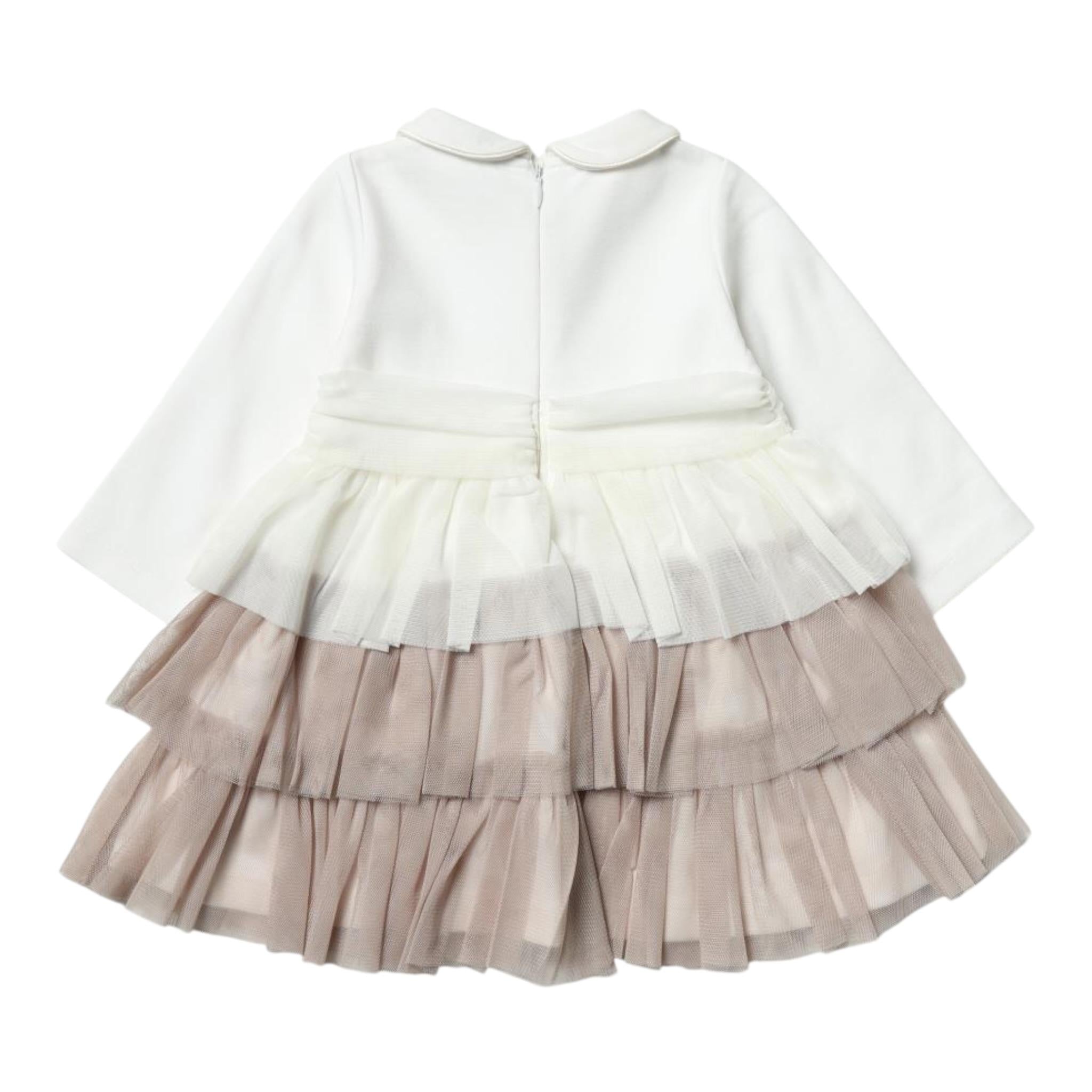 Liu Jo Abito Manica Lunga con Tulle Panna per Neonata KF2041 PANNA LIU JO 