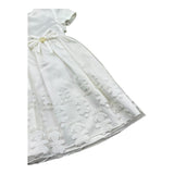 Le Bebe Abito Mezza Manica Tinta Unita con Fiocco per Neonata LBG0799 BIANCO LE BEBE 