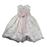 Le Bellissime di Allegra Abito Mezza Manica Tinta Unita con Ricami per Bambina A0435AJ ROSA LE BELLISSIME DI ALLEGRA 
