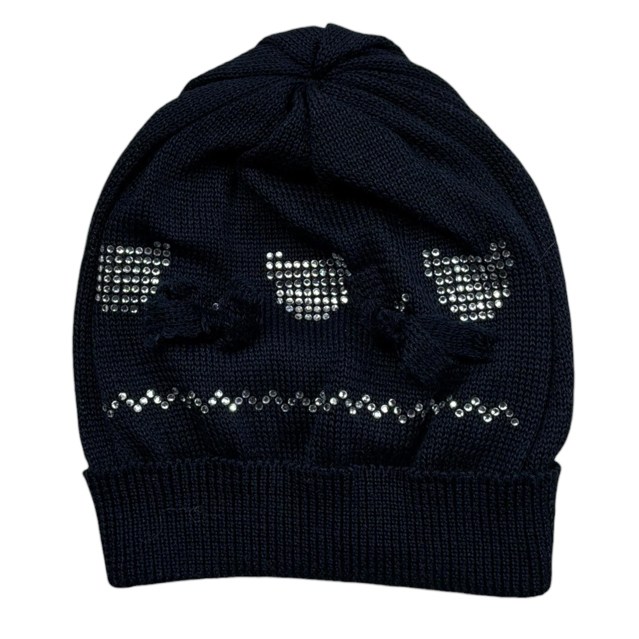 Catya Cappello Tinta Unita con Brillantini per Neonata 417141 BLU CATYA 