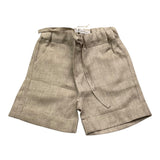 Le Coconne Solid Color Bermuda Shorts With Elastic Waist Beige For Newborn
