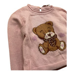 maglia girocollo tinta unita con ricamo orso 39B614JX ROSA MONNALISA 