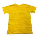 Cesare Paciotti Solid Color Crew Neck T-Shirt With Yellow Logo Print For Newborns