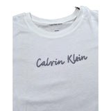 Calvin Klein T-Shirt Girocollo Tinta Unita con Logo per Bambina IG0IG02857 BIANCO CALVIN KLEIN 