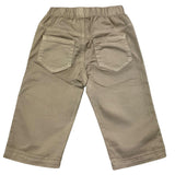 The Owl Solid Color Pants With Elastic Waist Beige For Newborn