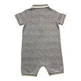 Tartine Et Chocolat Plain Gray Half Sleeve Romper For Newborn