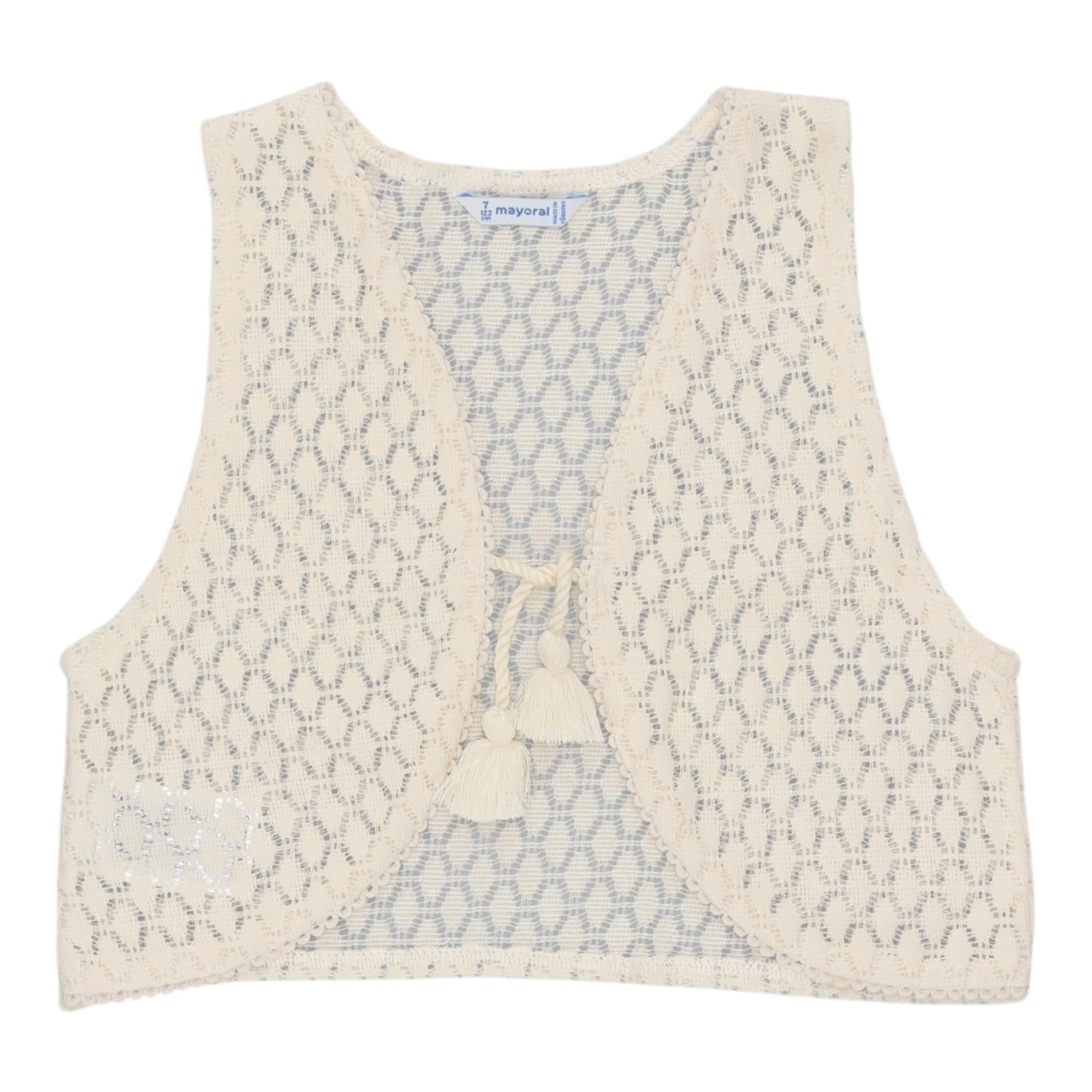 Mayoral T-Shir Tinta Unita con Gilet per Bambina 3007 PANNA MAYORAL 