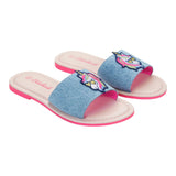 Billieblush Girls' Plain Printed Slipper in Light Blue