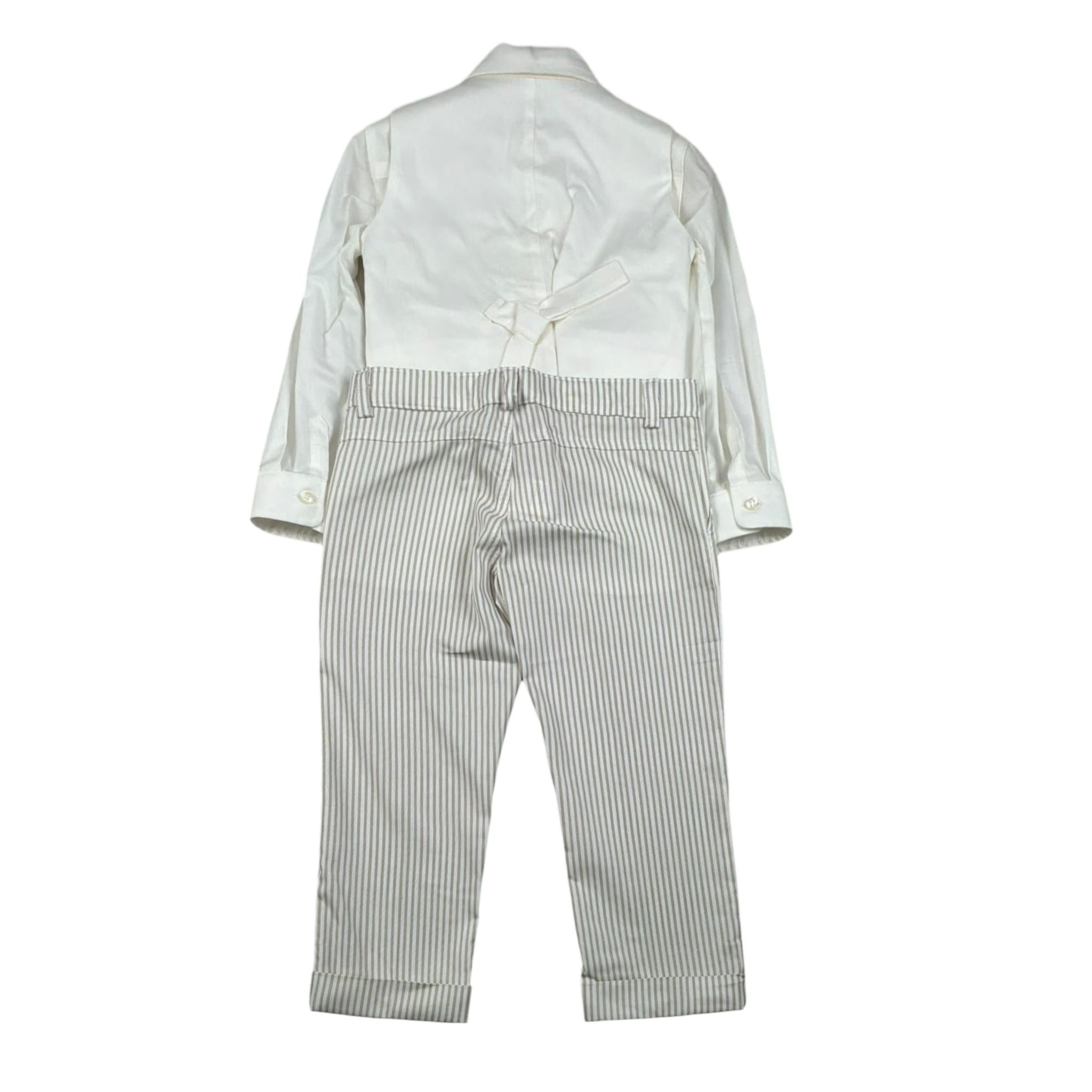 Gastone Completo 4 Pezzi Camicia-Pantalone-Gilet-Papillion per Neonato G000 BIANCO GASTONE 