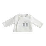 MINI BANDA maglia tinta unita in velluto con bottoni Bianco per Neonato 35629 BIANCO MINI BANDA 