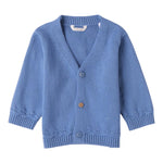 Mini Banda Cardigan tinta unita con Bottoni In Contrasto Azzurro per Neonato 3B643X AZZURRO MINI BANDA 