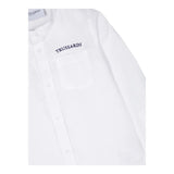 Trussardi Long Sleeve Shirt Solid Color with White Korean Collar for Boys