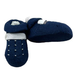 Baby Lord Plain Blue Embroidered Baby Booties