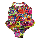 4Giveness Multicolor One Piece Swimsuit With Multicolor Flower Pattern For Baby Girl
