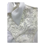 4Giveness White Openwork Solid Color One Piece Swimsuit For Girls