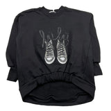 LU LU BY MISS GRANT felpa tinta unita con stampa Nero per Bambina LL3035X NERO LU LU BY MISS GRANT 