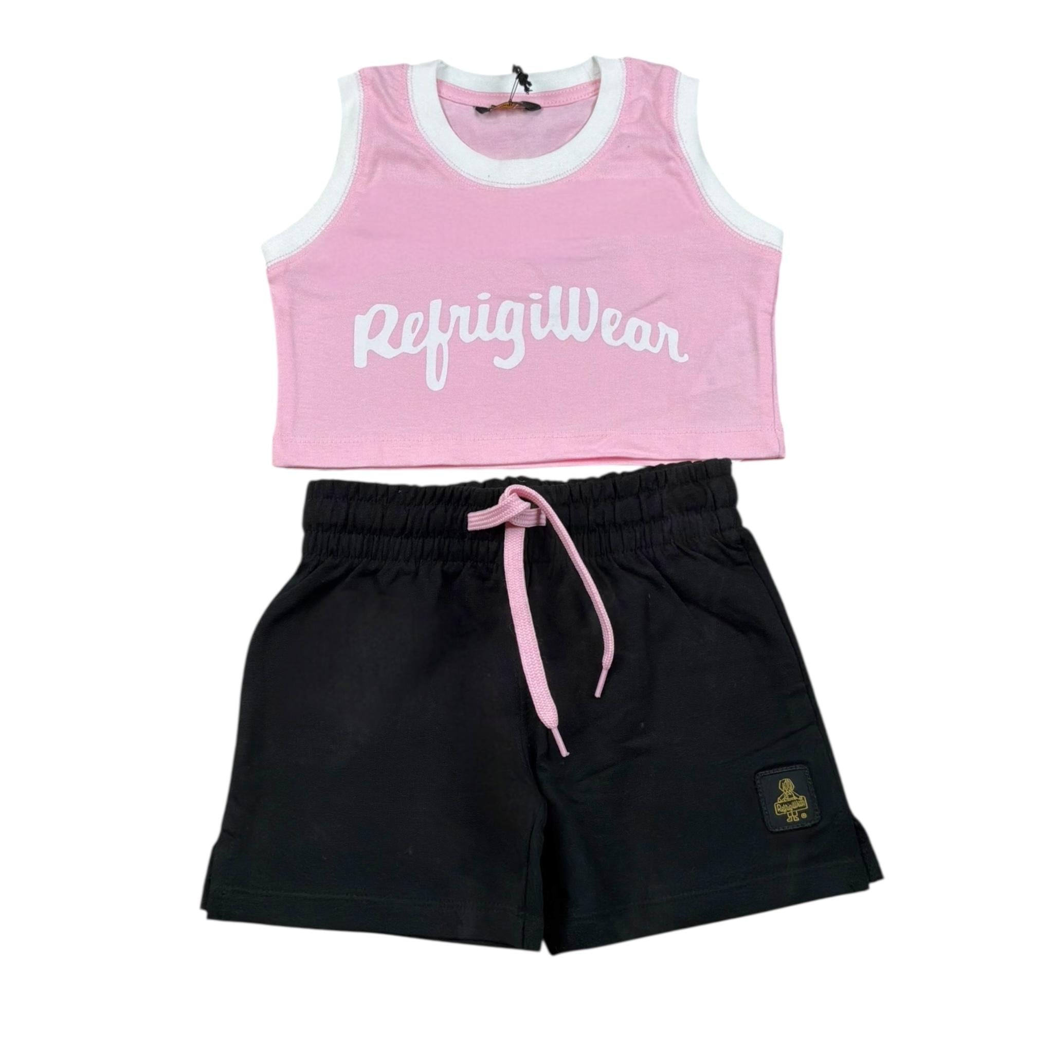 Refrigiwear Completo 2 Pezzi Top-Short per Bambina RG1471W25X NERO/ROSA REFRIGIWEAR 